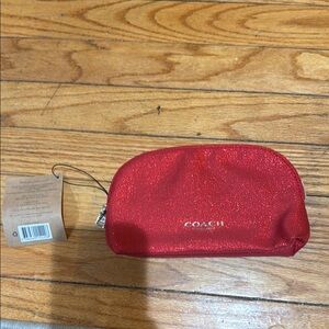Coach Red Glitter cosmetic bag limited edition